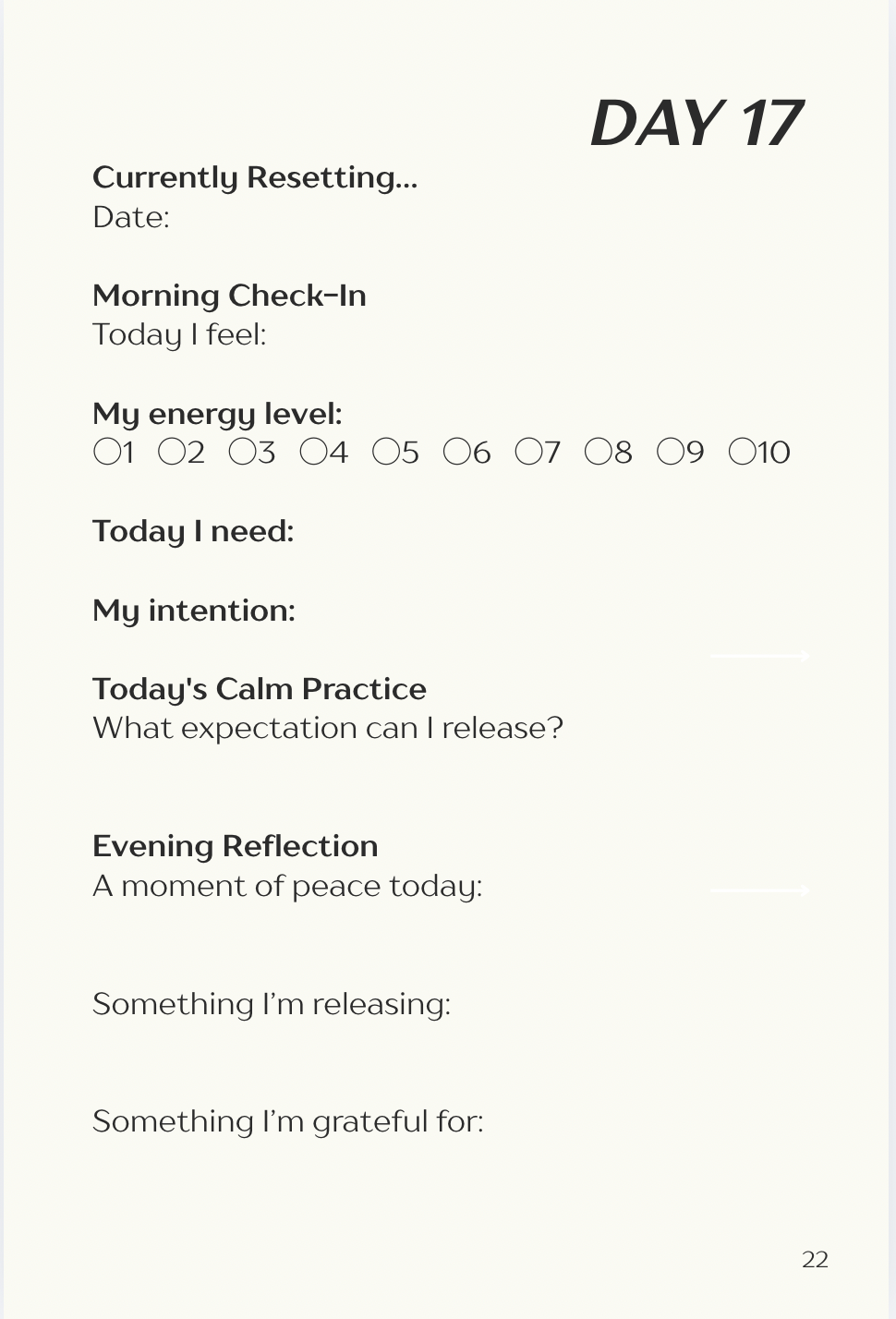 The Calm Reset Journal – 90-Day Digital Guided Journal