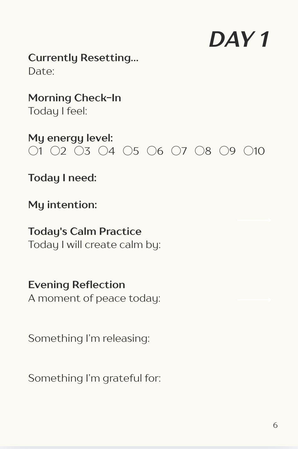 The Calm Reset Journal – 90-Day Digital Guided Journal